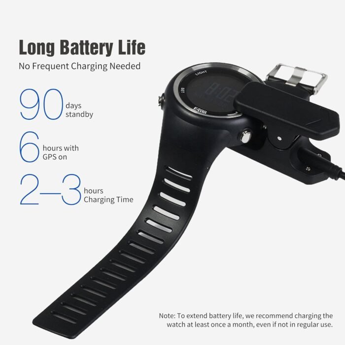 EZON GPS Running Watch with Speed Distance Pace Alarm and Calorie Counter and Stopwatch for Men T031 Black - Image 6