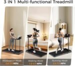 Treadmills for Home, Compact Treadmill with Handles, 3.0HP Electric Walking Pad Treadmill with Removable Desk Workstation & LED Display, Running Machine for Home Office with 320 LBS Capacity - Image 3
