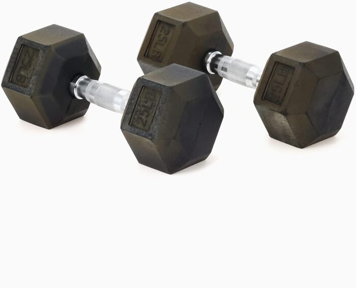 Hex Dumbbells Rubber Coated Hand Weights Pairs for Exercises and Fitness, Multiple Sizes - Image 7