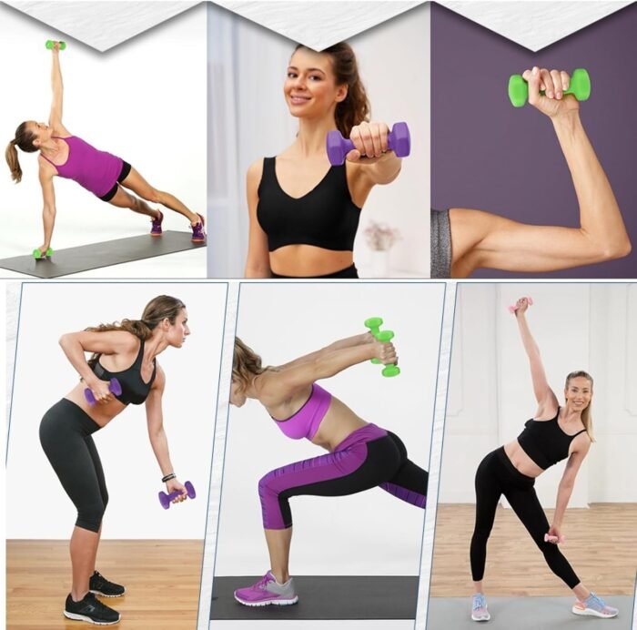Dumbbell Weight Set for Women, Hex Neoprene Coated Dumbbell Sets,Pairs - Image 7