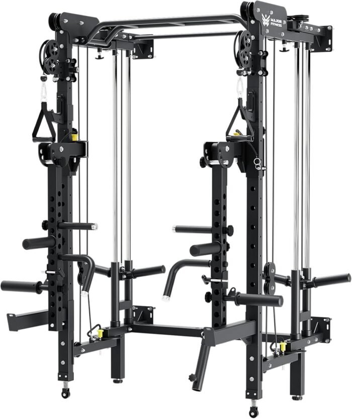 MAJOR FITNESS F35 Folding Power Rack, with Lever Arms, 4-in-1 Home Gym with Cable Pulley System, Multi-Grip Pull-Up Bar, Landmine, 80+ Exercises Space-Saving Gym - Image 2