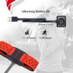 FITCENT Heart Rate Monitor Armband, Bluetooth ANT+ Optical Heart Rate Sensor Arm Band, Rechargeable Fitness Tracker for Peloton Strava Zwift Polar Beat DDP Yoga Wahoo Fitness (Red) - Image 6