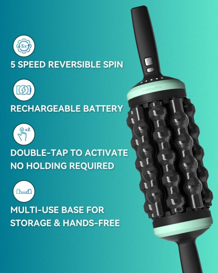Rolling Percussive Massager, Percussive Therapy, Whole Body Relief, Deep Tissue and Muscle Recovery, Hands-Free Base - Image 4