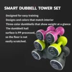 Body Sculpture Weights Set Free-Weight Dumbbell Set with Rack Set includes 3, 6 and 12 lb Weights ideal for men and women for small and large muscle groups - Image 4