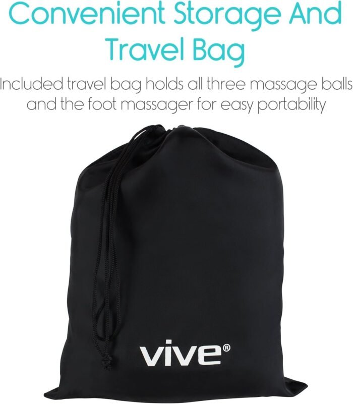 Vive Massage Ball Set (4 Piece) - Plantar Fasciitis Relief Foot Pain Hot Cold Therapy - Heel Spur, Sore Muscle, Trigger Point, Back, Arm, Neck, Shoulder, Leg Circulation Roller - FSA HSA Eligible - Image 10