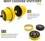 VIVITORY Dumbbell Sets Adjustable Weights, 44 to 66 Lbs, Free Weights Dumbbells Set with Connector, Neoprene Coating Adjustable Dumbbell Set, Dumbbells Weights Set for Home Gym, Cast Iron, Matte Finish - Image 5