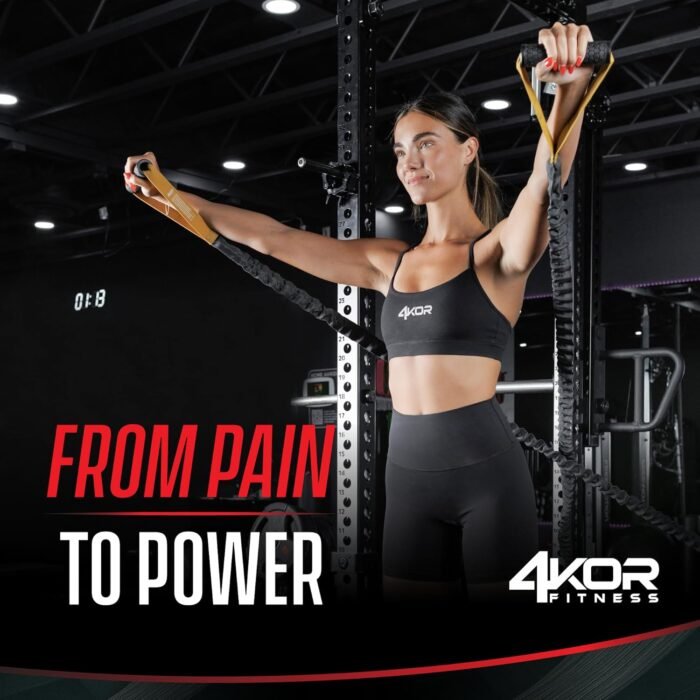 4KOR Cross Anchor Shoulder Performance Training System. Resistance Cords with Handles and Dynamic Workout Guide. Exercise Bands with Nylon Sleeves, Rubber Grips, and Carry Bag for Rehab and Strength - Image 10
