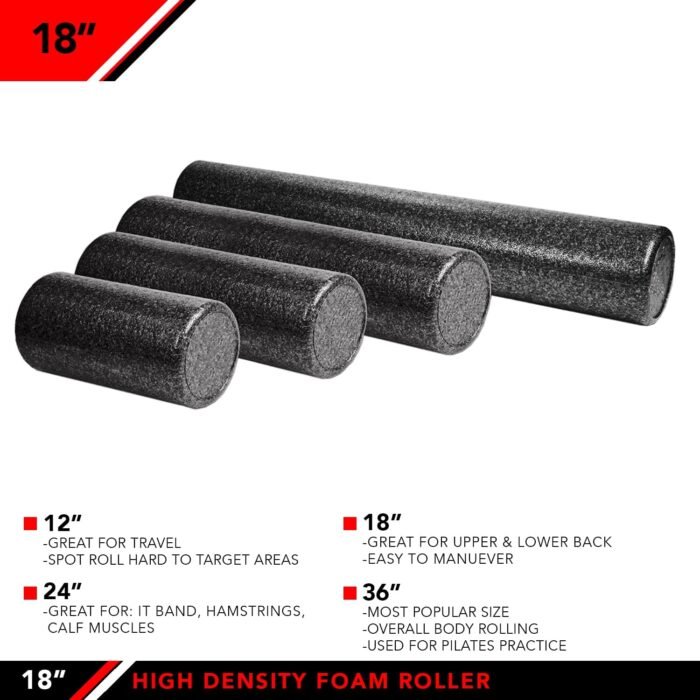 JFIT High Density Foam Roller, Solid Blue, 18-Inch - Image 4