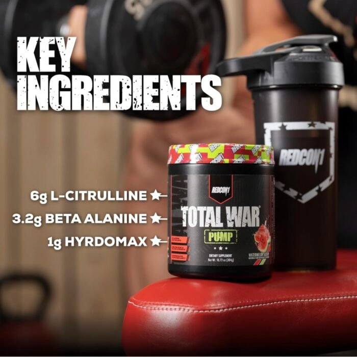 REDCON1 Non Stim & Caffeine Free Pre Workout Powder for Women & Men - Total War Pump - with L-Citrulline, Beta Alanine & More - Workout at Any Time of Day - Watermelon Slushy (10.72 oz) - Image 6