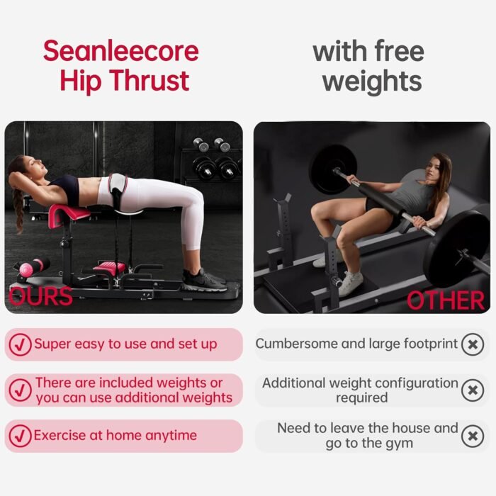 Hip Thrust & Squat Machine for Home – Multi-Function Glute Builder, Leg & Core Strengthening Equipment – Adjustable Sissy Squat, Hip Thrusts, Squat Assist Machine for Home Gym - Image 5