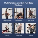 Sportsroyals Power Cage,1600lbs Multi-Function Power Rack with Adjustable Cable Crossover System and More Training Attachment, Weight Cage for Home Gym - Image 8