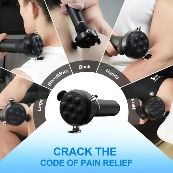 Pro Max Deep Tissue Vibration Therapy Massage Gun, Handheld Muscle Massager, Trigger Point Massage & Back Shoulder and Legs & Full Body Pain Relief with Thumb Head – Gifts for Men & Women - Image 7