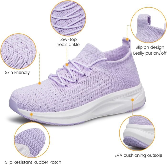Womens Slip on Walking Shoes Comfort Sock Shoes Non Slip Mesh Casual Running Sneakers - Image 3