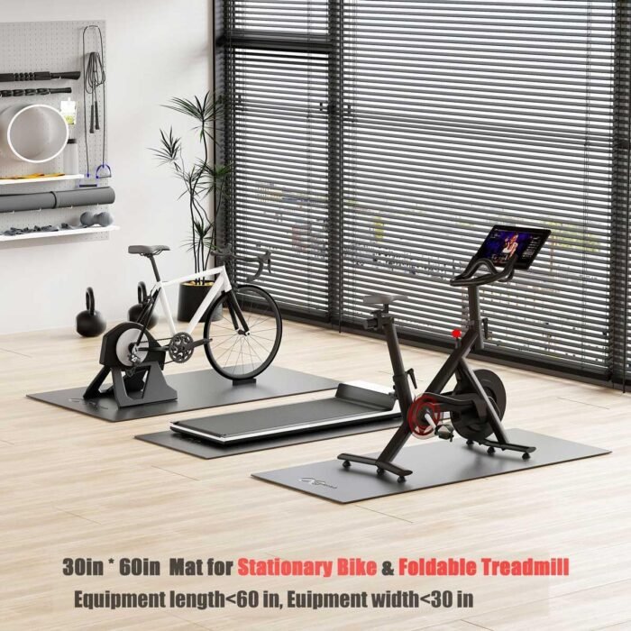 Bike Mat Compatible with Peloton Bike,Elliptical,Treadmill Mat, 6mm Thick, Under Exercise Bike Trainer Pad for Indoor Stationary Spin Bike Gym Equipment Hardwood Floor Carpet Protector - Image 3