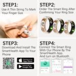 Smart Ring for Women,Fitness Tracker with Heart Rate,Blood Oxygen,Blood Pressure,Sleep Monitoring,Step Counting,IP68 Waterproof for iPhone and Android,No Subscription Fee (Enamel Rose Gold, 7#) - Image 3