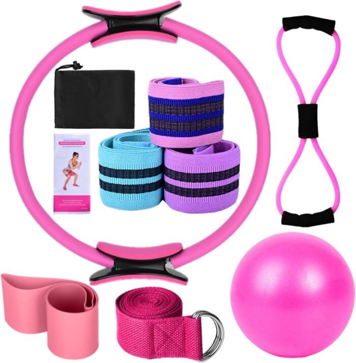 Gegong Fitness Bands Glute Workout Equipment Pilates Ring Yoga Ball Resistance Band Set Stretching Exercise Home Gym Accessories Booty Toning - Image 2