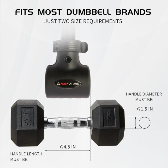 3 in 1 Dumbbell Converter Bar Set - Convert Dumbbells to Barbell & Kettlebell for Home Gym, Multi-Functional Strength Training Bar with Secure Clamps, Space-Saving Weight Lifting System (Black) - Image 5