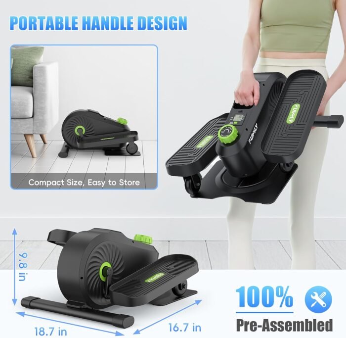 FUNMILY Under Desk Elliptical, Under Desk Bike Pedal Exerciser, Fully Assembled Leg Exerciser 2 in 1 Seated Standing Elliptical, Ultra-Quiet Mini Elliptical Machines for Home Office Use - Image 8