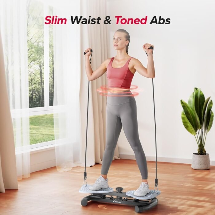 MERACH Waist Twister, Ab Machine with 300 lbs Weight Capacity, Abs Workout for Slim Waist and Core Ab Exercise, Noiseless Home Gym Exercise Equipment for Women Men - Image 3
