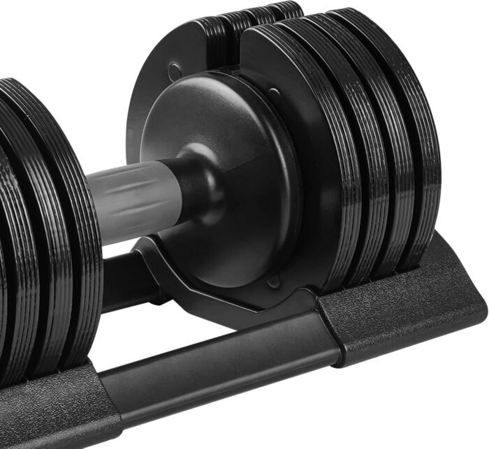 Adjustable Dumbbell Set with 8 Black Plates and Handle Bar, Rubber Coated Dumbbell with Two-Ways Regulation - Image 10