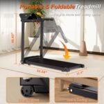 Foldable Treadmill with Handles Treadmills for Home Small Spaces 3HP Folding Treadmills Walking Pad Treadmill with Handle Bar Quiet Walking Machine, 300LBS Capacity, Portable Small Home Gym (Black) - Image 9