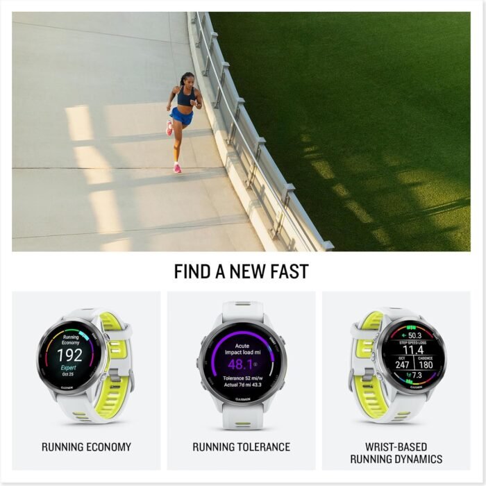 Garmin Forerunner 970 Running Smartwatch, GPS Fitness Watch for Men and Women, Titanium with Whitestone Case and Whitestone/Translucent Amp Yellow Band​​ + Access 600 Fitness Monitor, XS-S​​ + More - Image 6