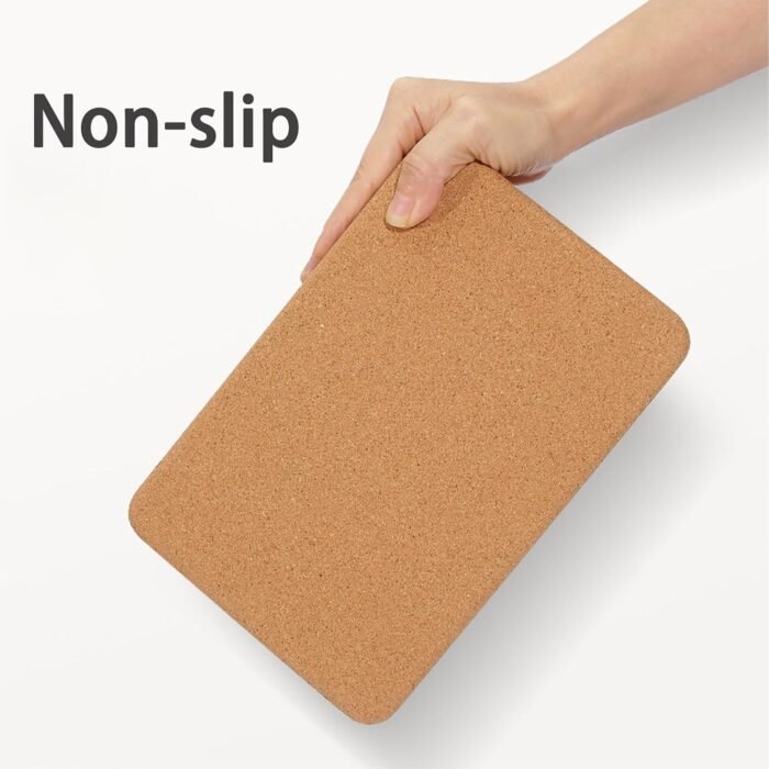 SNAKUGA Cork Yoga Block 2 Pack for Pilates, 4'' or 3'' Non-Slip & High Density Blocks for Meditation, Fitness and Stretching, Supportive and Flexibility Brick for Improve Poses Balance - Image 6