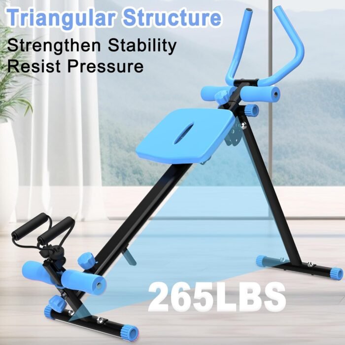 4-in-1 Exercise Equipment Rowing Machine Leg Press Machine Ab Glider Machine Roman Chair Fitness Equipment for Ab Workout Core Strength Training - Image 6