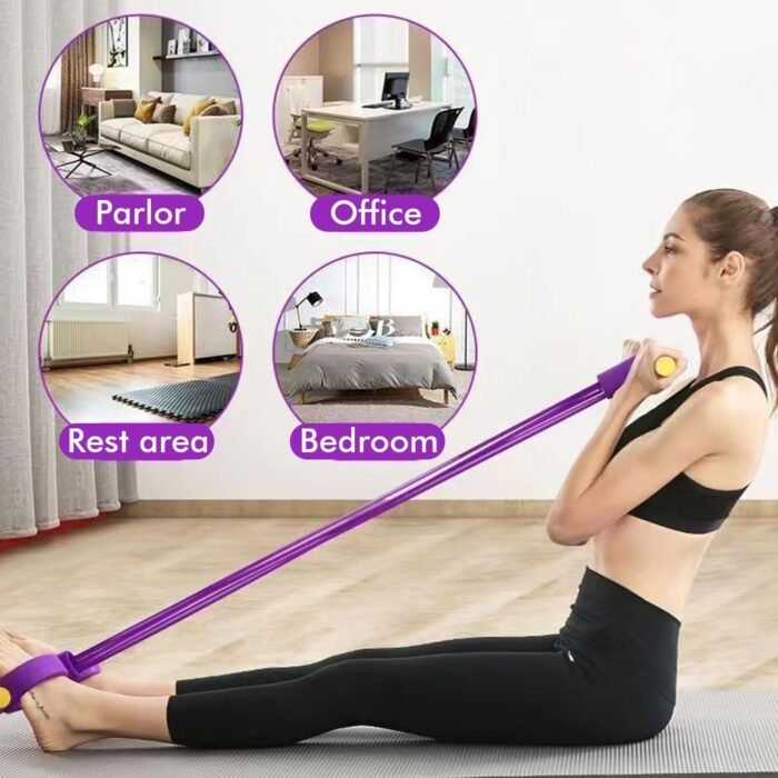 21 Fitness Resistance Bands-4 Tube Pedal Ankle Puller, Stirrup Puller for Exercise - Image 7