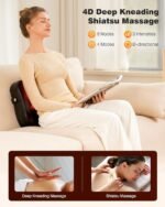 Back Massager with Heat, FSA HSA Eligible, Shiatsu Neck Massagers Deep Tissue Kneading Massage Pillow for Lower Back Leg Shoulder, Lumbar Support Pillow for Office Chair, Gifts for Mom Dad Women Men - Image 5