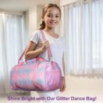 Bagseri Duffel Bags for Kids - Girls Dance Bag Ballet Tote, Waterproof Sports Gymnastics Bag for Overnight with Shoe Compartment and Dry Wet Separation Pockets (Tie-dye,Pink) - Image 6