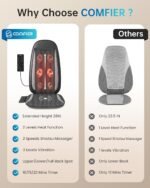 COMFIER Shiatsu Back Massager with Heat,Massage Chair Pad for Back Relief deep,Heated seat Cushion,Chair Massager for Neck,Hip with Kneading & Vibration,Home Office,Gifts for Women Men,Dad,Mom - Image 7