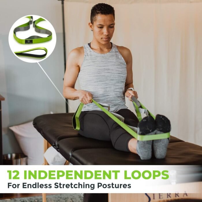 Gradient Fitness Stretching Strap for Physical Therapy, 12 Multi-Loop Stretch Strap 1" W x 8' L, Neoprene Handles, Physical Therapy Equipment, Yoga Straps for Stretching, Leg Stretcher. - Image 5