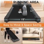 Under Desk Treadmill, 3.0HP Walking Pad with Handle Bar, Foldable Treadmills for Home Office, Running Machine with LED Display & Remote Control, Jogging Machine for Small Spaces - Image 7