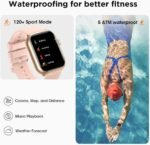 Health & Fitness Trackers for Women Men: 100 Day Battery Life Activity Tracker with Answer/Make Call Blood Pressure SpO2 Sleep Heart Rate Monitor 120+ Sports 5ATM Smart Watch for iPhone Android Pink - Image 8