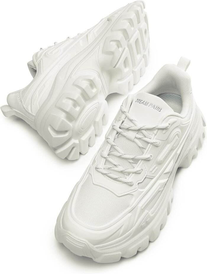 DREAM PAIRS Women Chunky Fashion Sneakers Platform Bold Lace-Up Comfortable Sneakers. - Image 3