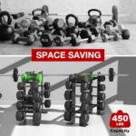 Dumbbell Rack Stand Only, Weight Rack for Dumbbells Strength Training Dumbbell Racks Red and Black 5 Tier 450LBS Capacity Weight Rack for Home Gym Weight Storage Organizer Racks, Suitable for 8-30 LBS - Image 6
