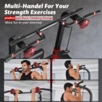 Pooboo Power Tower Dip Station Pull Up Bar for Fitness Home Gym Workout,Multi-Function Adjustable Height Fitness Strength Training Exercise Equipment,with Power Elastic Ropes - Image 4
