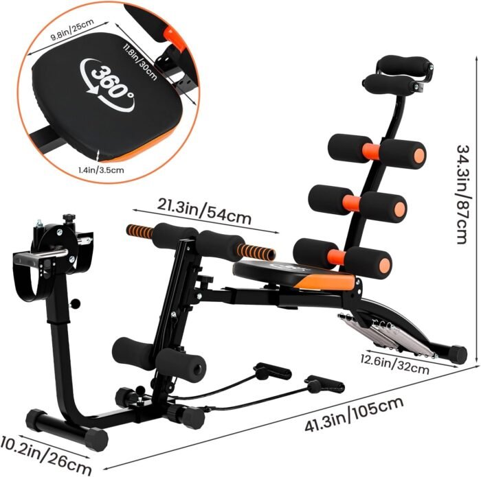 Ab Workout Machine, Ab Workout Machine for Home Gym, Multi-Functional Adjustable Ab Crunch Equipment Ab Sit up Machine for Full Body Workout, Ab Trainer for Core, Leg, Thighs, Buttocks, Sit-up - Image 8
