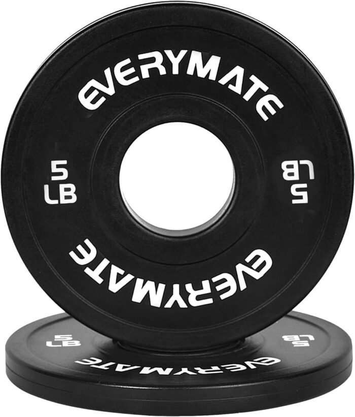 Black Change Weight Plates 1.25LB 2.5LB 5LB Set Fractional Olympic Bumper Plates for Cross Training Steel Insert Strength Training - Image 2