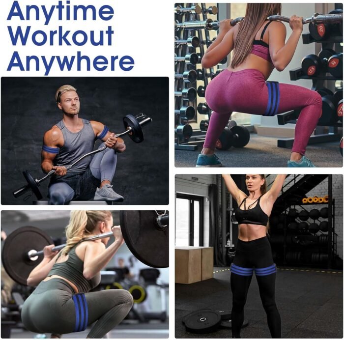2Pack Blood Flow Restriction Band BFR Bundle Booty Bands Adjustable Exercise Glutes Occlusion Strap Best Fabric Resistance Bands for Women Men Glutes Hip Building Exercising Butt Squat Thigh Fitness - Image 8