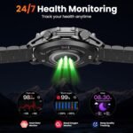 Hwagol Smart Watch Gifts for Dad(Calls/Answer),1.52'' Military Smart Watches for Men for Android iPhone,100+ Sport Modes/Heart Rate/Sleep Monitor Fitness Tracker,Two Accessories and Three Bands Kits - Image 7