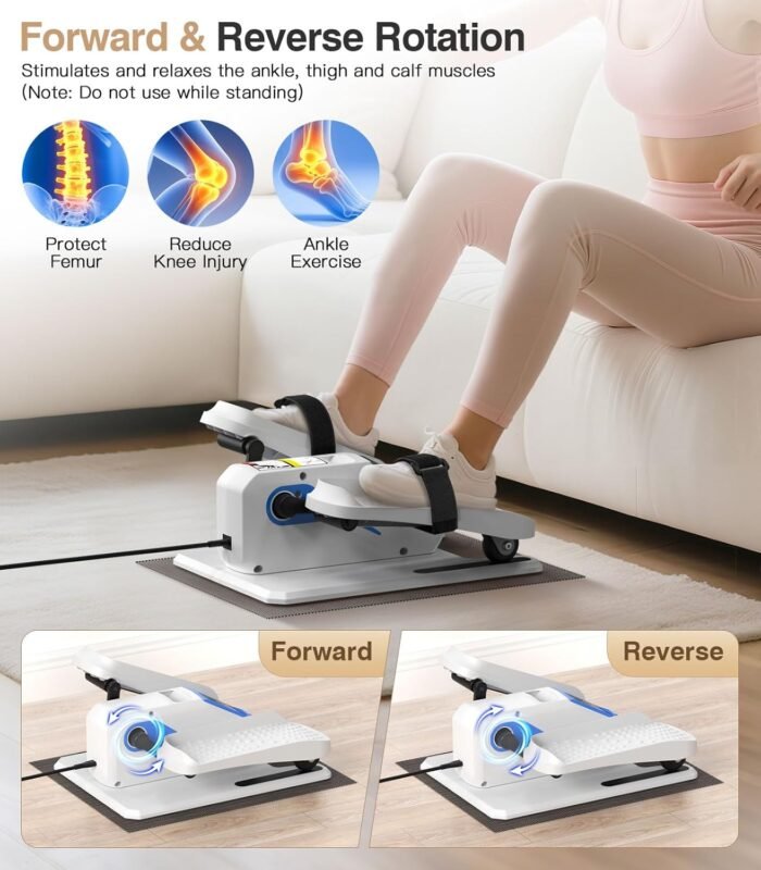 Under Desk Elliptical Machine,Ellipse Leg Exerciser Electric with Remoter,12 Manual Adjustable Speed and 3 Automatic Speed,Portable Seated Pedal Exerciser for Seniors,Adults,Home,Office - Image 6