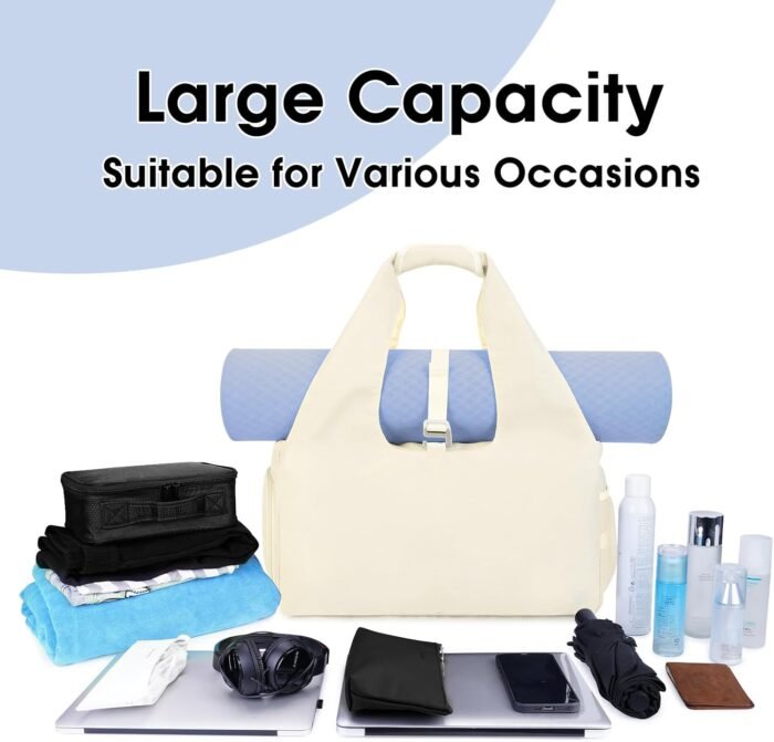 sportsnew Yoga Gym Bags for Women with Shoes Compartment & Wet Dry Storage Pockets & Adjustable Yoga Mat Holder, Patent Pending - Image 6