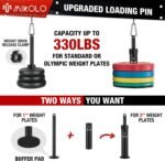 Mikolo Wall Mounted Squat Rack, Folding Power Rack with Lat Pulldown & Cable Crossover System, Power Cage with Pulley System for Home Gym - Image 8