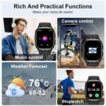 Smart Watch for Men Fitness Tracker: Make/Answer Call Military Smart Watches for Men Digital Mens Watches Running Waterproof Smartwatch Android Phones iPhone Samsung Compatible Heart Rate Monitor - Image 6