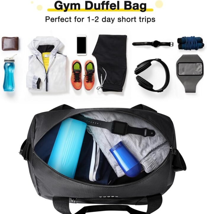 Travel Duffel Bag - Weekender, Overnight Gym Carry On with Shoes Compartment，35L Carry On Duffle Bag for Travel, Sports, Fitness & Workout - Image 5