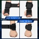 SPORTIC Weight Lifting Hooks (Pair) - Heavy Duty Lifting Wrist Straps, Hand Grip Support for Deadlifts, Pull Ups, Shrugs, Weightlifting Hooks Gym Gloves for Men and Women - Image 4