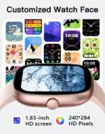 Fitness Tracker 2025 Ver. (Answer/Make Calls), 1.85" Smart Watch Fitness Watches for Women Men with 24/7 Heart Rate Blood Oxygen Monitor Sleep Tracker 100+ Sport Modes IP68 Waterproof (Pink) - Image 3