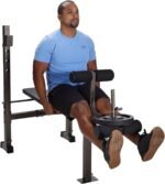 Stamina Adjustable Steel Weights Bench and Barbell Rack Combo Set with Resistance Band Anchor Points for Home Gym Workout or Exercise, Black - Image 9